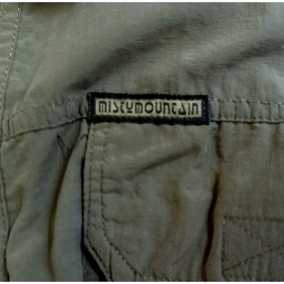 Misty Mountain Technical Performance Activewear Olive Button-Up SS Shirt Sz XL - Picture 6 of 6